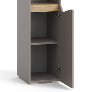 Vicco Armadio per il bagno Grigio 30 x 180 cm con porte e vani aperti