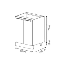 Vicco Mobiletto base cucina Blu scuro lucido 80 cm con ripiano, PL Marmo