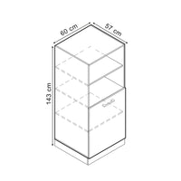 Vicco Mobile per forno da incasso Calcestruzzo nero 60 cm