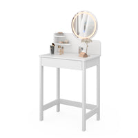 Vicco Tavolo da toeletta Bianco 60 cm con specchio a LED