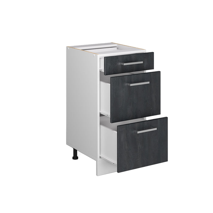 Vicco Mobiletto base per cucina Calcestruzzo nero 40 cm senza piano di lavoro