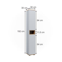 Vicco Armadio per il bagno Bianco/Artisan 30 x 192 cm con 2 porte