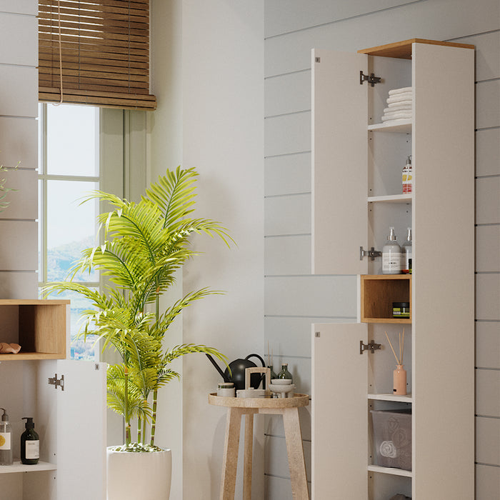 Vicco Armadio per il bagno Bianco/Artisan 30 x 192 cm con 2 porte