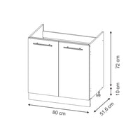 Vicco Mobile lavello cucina Blu scuro lucido 80 cm , PL Marmo