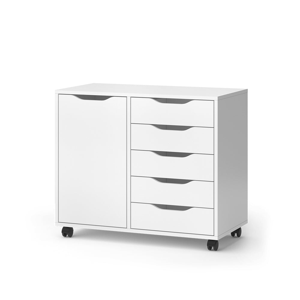 Vicco Credenza Bianco 40.6 x 61.5 cm con 5 cassetti e 1 anta
