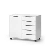 Vicco Credenza Bianco 40.6 x 61.5 cm con 5 cassetti e 1 anta