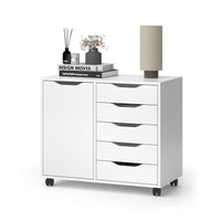 Vicco Credenza Bianco 40.6 x 61.5 cm con 5 cassetti e 1 anta