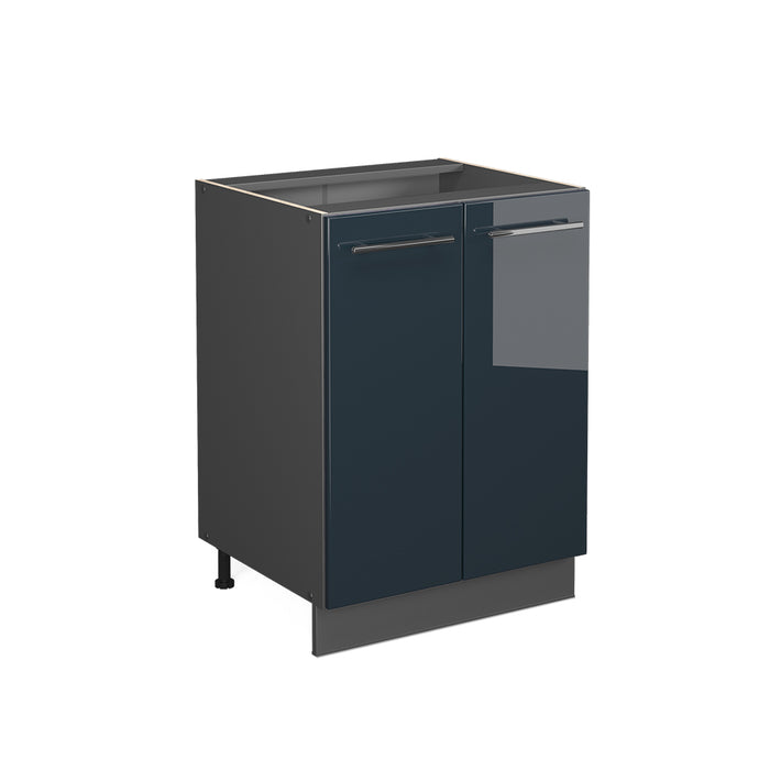 Vicco Mobiletto base cucina Blu scuro lucido 60 cm senza piano di lavoro