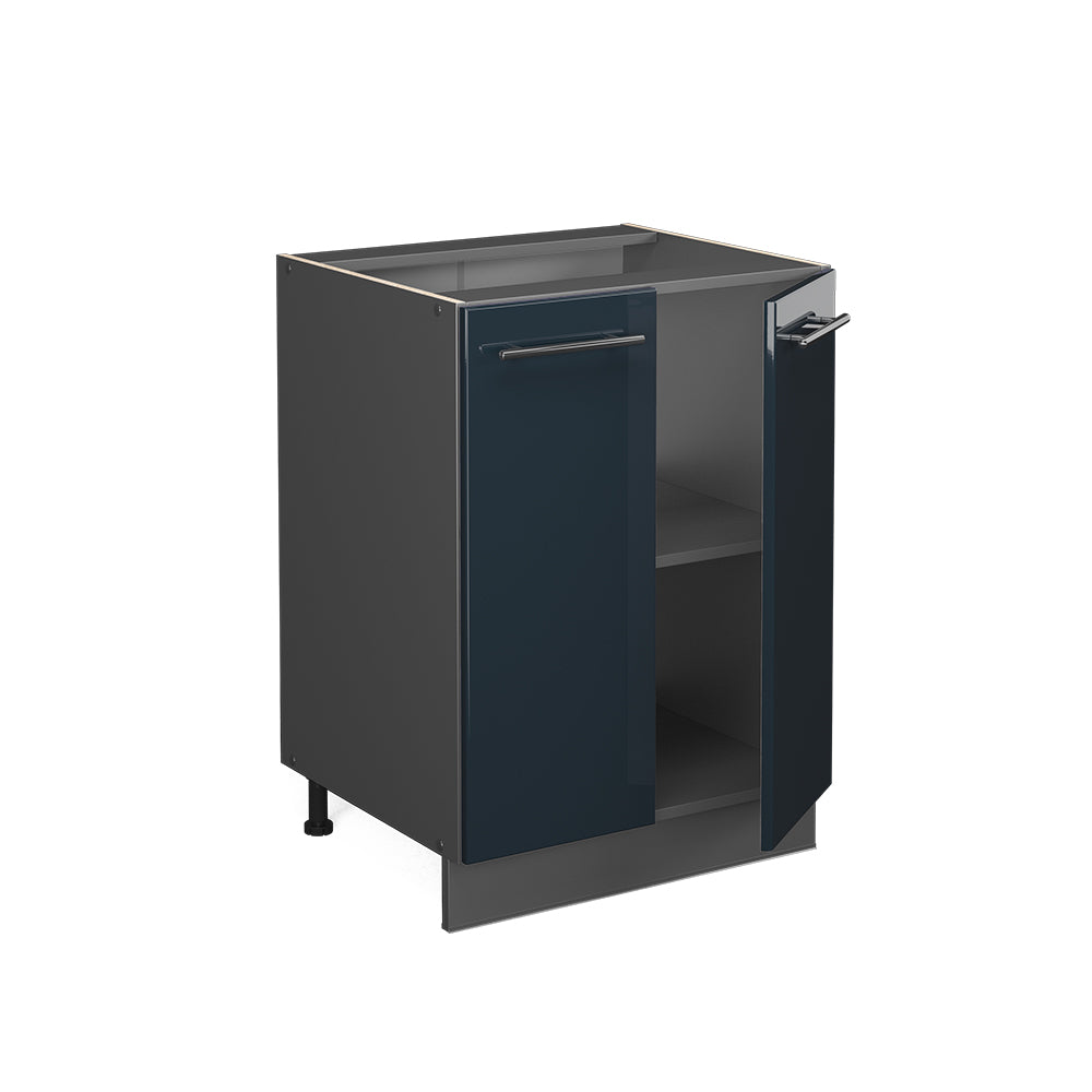 Vicco Mobiletto base cucina Blu scuro lucido 60 cm senza piano di lavoro
