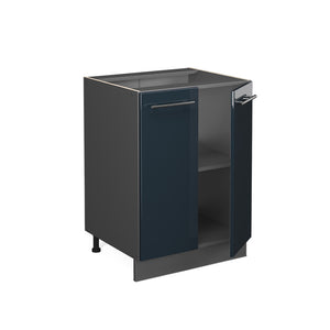 Vicco Mobiletto base cucina Blu scuro lucido 60 cm , PL Rovere