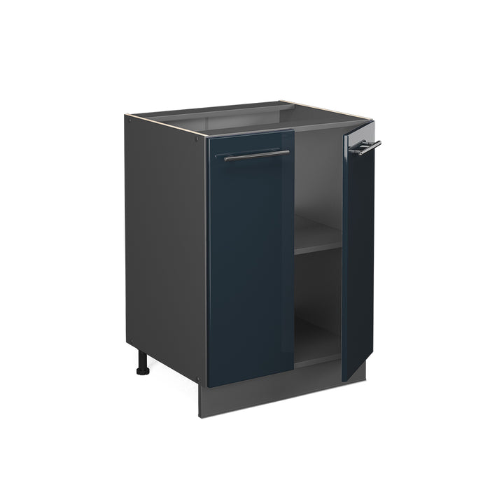 Vicco Mobiletto base cucina Blu scuro lucido 60 cm , PL Marmo
