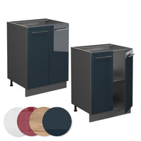 Vicco Mobiletto base cucina Blu scuro lucido 60 cm , PL Marmo