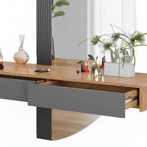 Vicco Tavolo da toeletta Grigio 120 cm con 2 cassetti