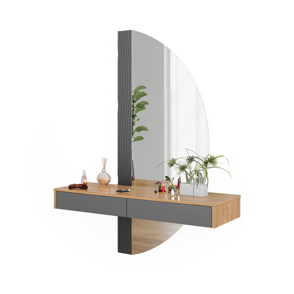 Vicco Tavolo da toeletta Grigio 120 cm con 2 cassetti