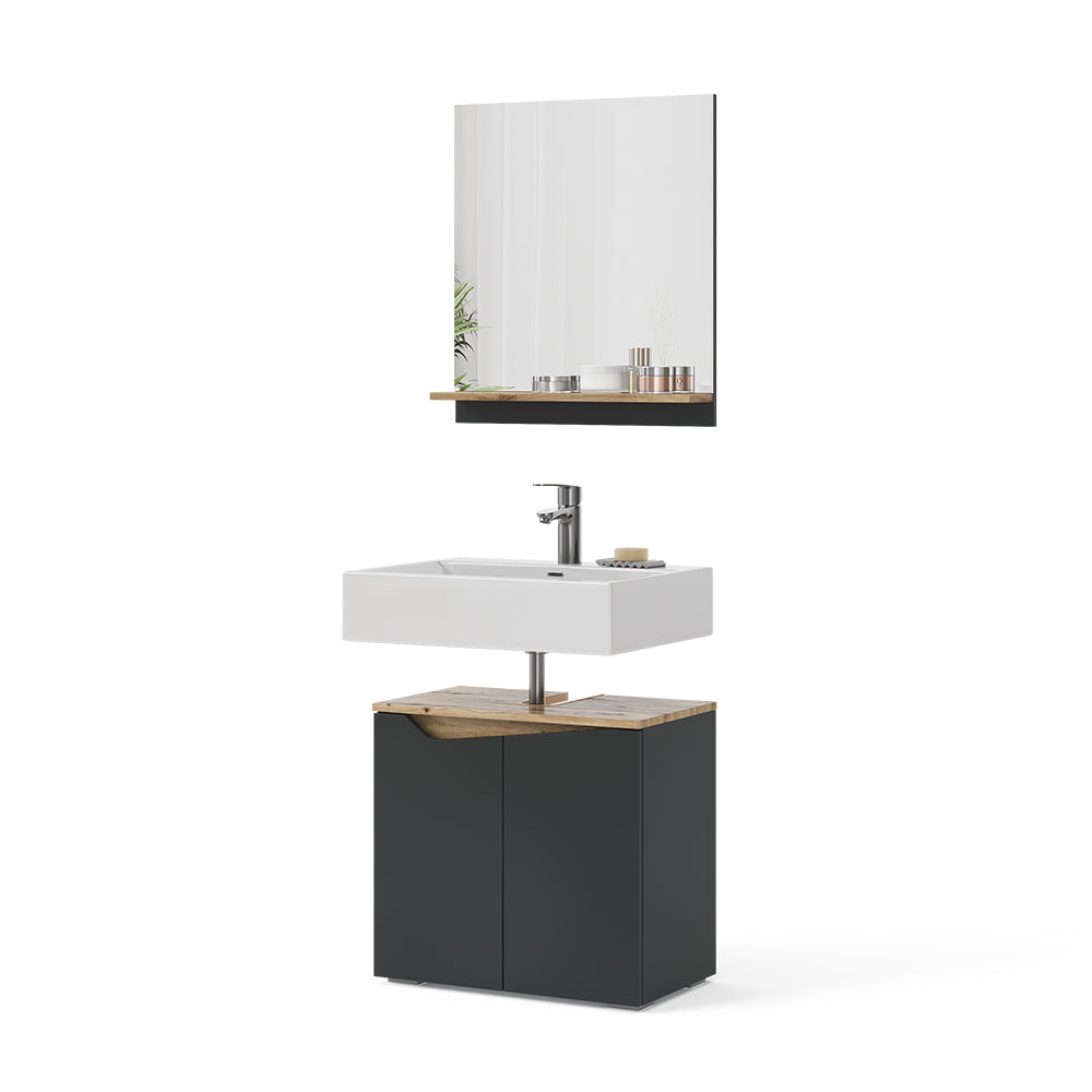 Vicco Set di mobili da bagno Antracite 2 parti