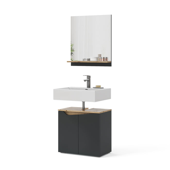 Vicco Set di mobili da bagno Antracite 2 parti