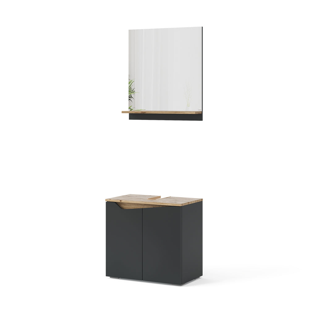 Vicco Set di mobili da bagno Antracite 2 parti