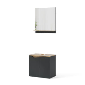 Vicco Set di mobili da bagno Antracite 2 parti