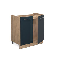 Vicco Mobiletti da cucina  Blu scuro lucido 80 cm , PL Marmo