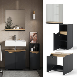 Vicco Combinazione di mobili da bagno Antracite 3 pezzi, con cabinet midi