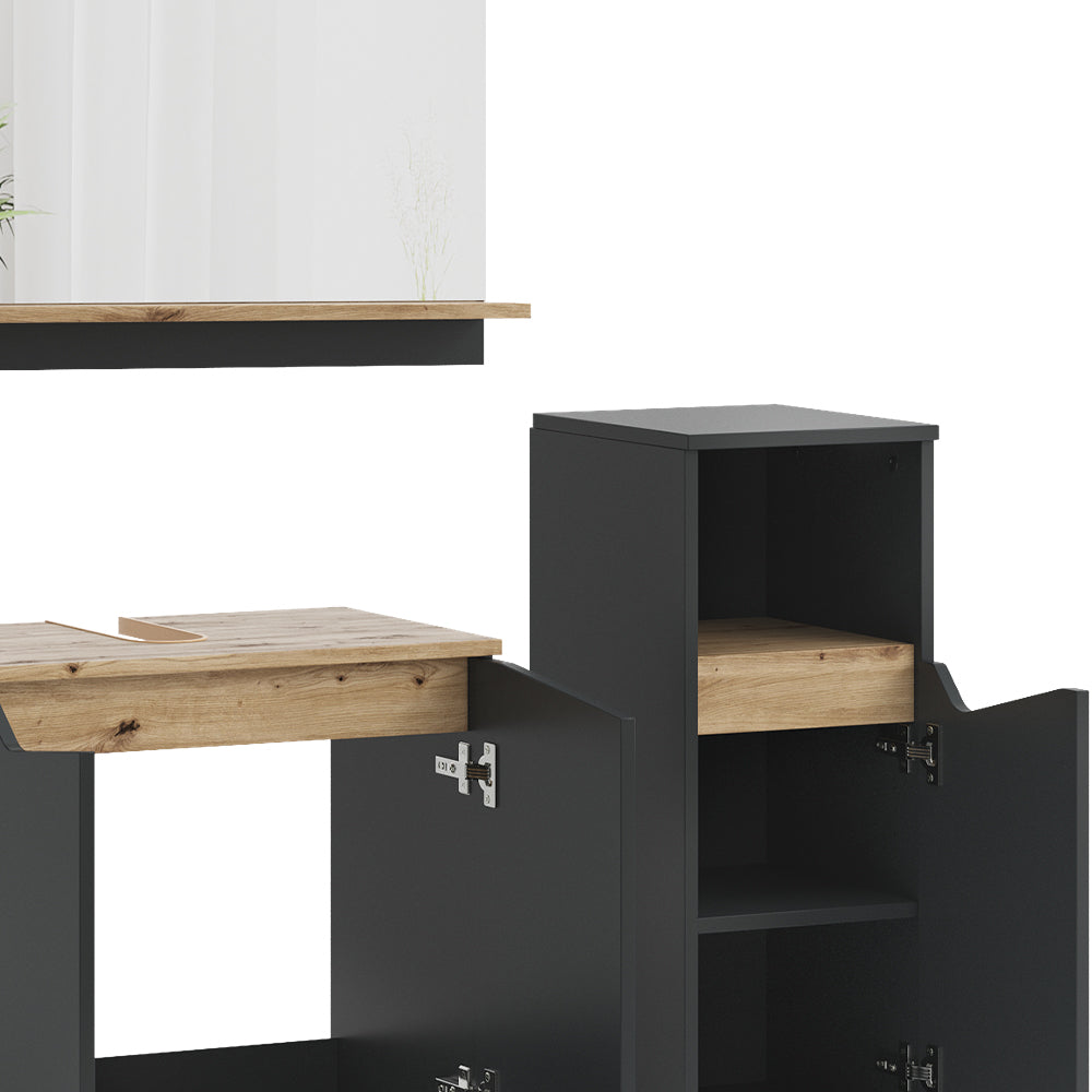 Vicco Combinazione di mobili da bagno Antracite 3 pezzi, con cabinet midi