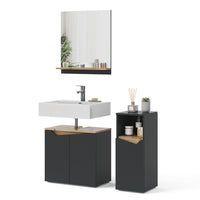 Vicco Combinazione di mobili da bagno Antracite 3 pezzi, con cabinet midi