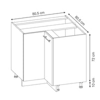 Vicco Base ad angolo Blu scuro lucido 80.5 cm , PL Marmo