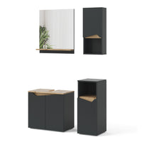 Vicco Combinazione di mobili da bagno Antracite 4 parti