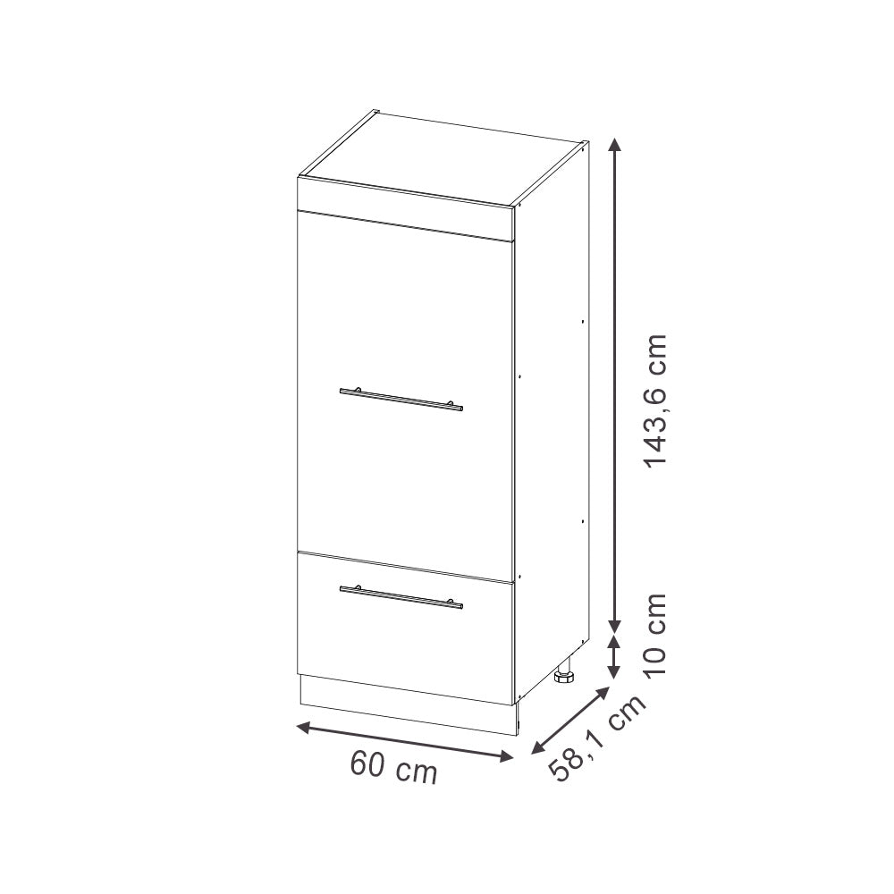 Vicco Set mobili bagno Blu scuro lucido 60 cm
