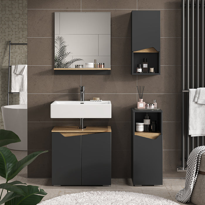 Vicco Combinazione di mobili da bagno Antracite 4 parti