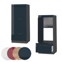 Vicco Set mobili bagno Blu scuro lucido 60 cm