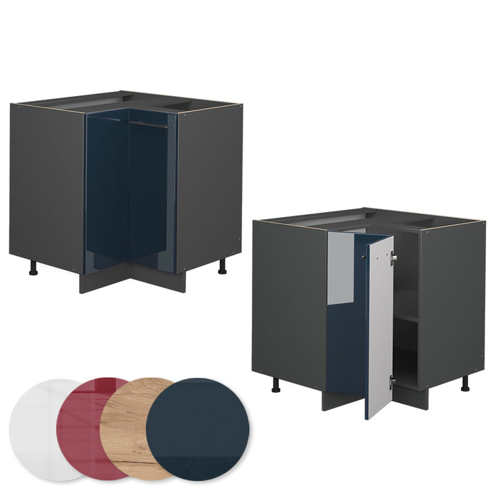 Vicco Basi ad angolo  Blu scuro lucido 80.5 cm senza piano di lavoro