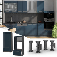 Vicco Set mobili bagno Blu scuro lucido 60 cm