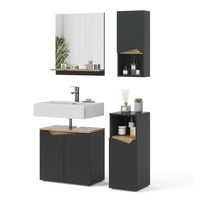Vicco Combinazione di mobili da bagno Antracite 4 parti