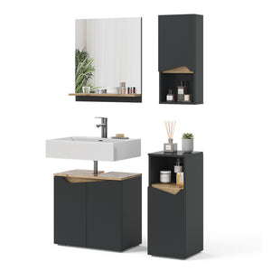 Vicco Combinazione di mobili da bagno Antracite 4 parti