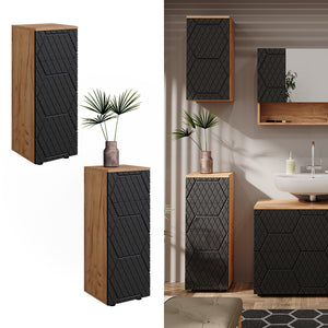 Vicco Mobiletto bagno Antracite con struttura a nido d'ape 30 x 81 cm con 1 cassetto, 2 scomparti, bagno