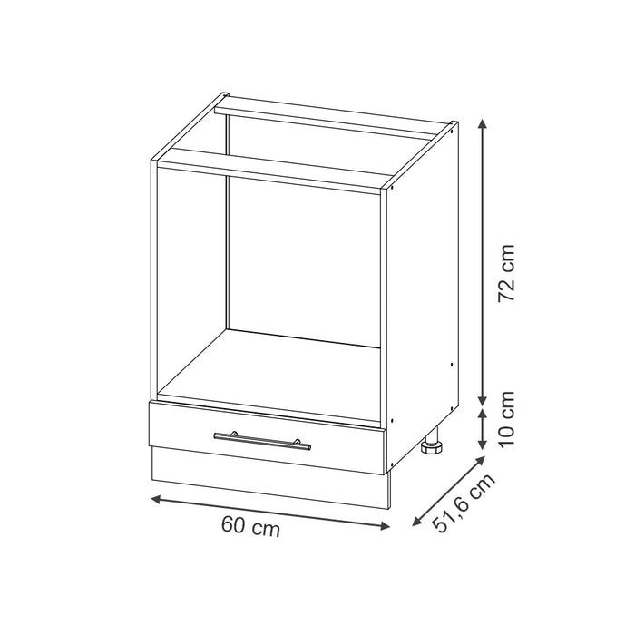 Vicco Armadi da cucina Blu scuro lucido 60 cm senza piano di lavoro