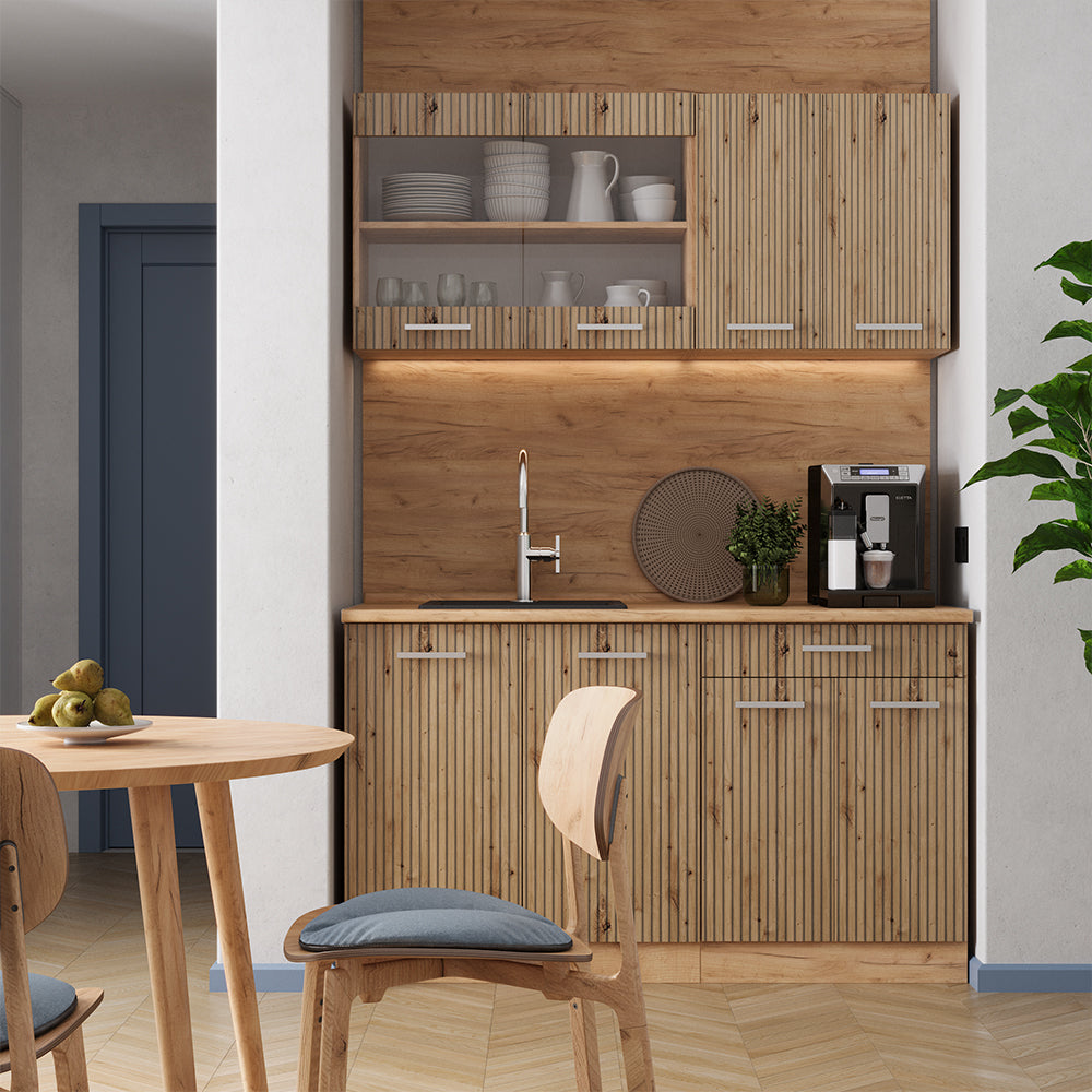 Vicco Mobile cucina sottotetto Rovere artigianale/rovere Goldkraft 80 cm con 2 porte