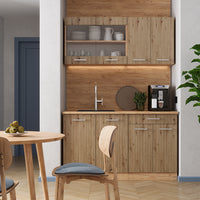 Vicco Cucina monoblocco Rovere artigianale/rovere Goldkraft 140 cm senza piano di lavoro