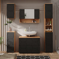 Vicco Mobiletto bagno Antracite con struttura a nido d'ape 30 x 81 cm con 1 cassetto, 2 scomparti, bagno