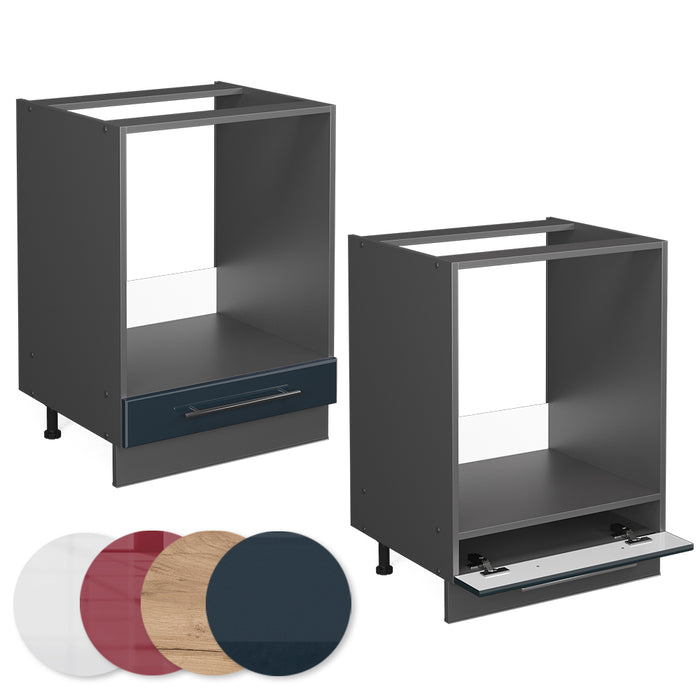 Vicco Armadi da cucina Blu scuro lucido 60 cm , PL Rovere