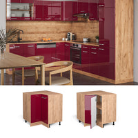 Vicco Mobile ad angolo cucina Rosso lucido 75.6 cm , PL Rovere