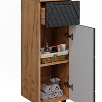 Vicco Mobiletto bagno Antracite con struttura a nido d'ape 30 x 81 cm con 1 cassetto, 2 scomparti, bagno