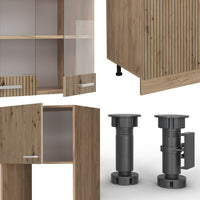 Vicco Cucina componibile Rovere artigianale/rovere Goldkraft 300 cm con armadio alto, PL Rovere