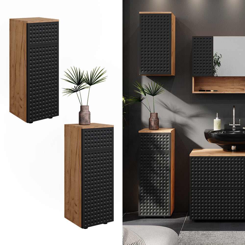 Vicco Mobile midi Antracite puntinato 30 x 81 cm con 1 cassetto, 2 scomparti, bagno