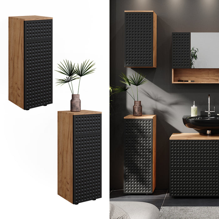 Vicco Mobile midi Antracite puntinato 30 x 81 cm con 1 cassetto, 2 scomparti, bagno