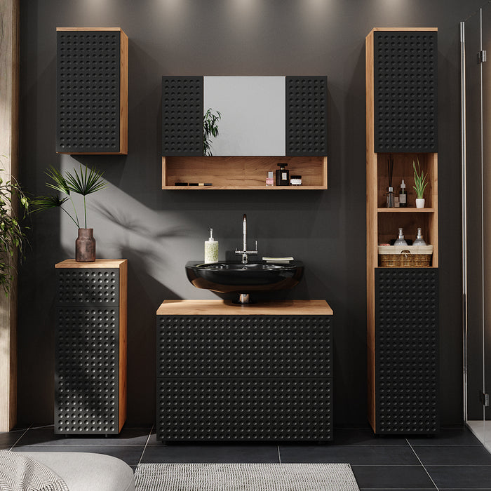 Vicco Mobile midi Antracite puntinato 30 x 81 cm con 1 cassetto, 2 scomparti, bagno