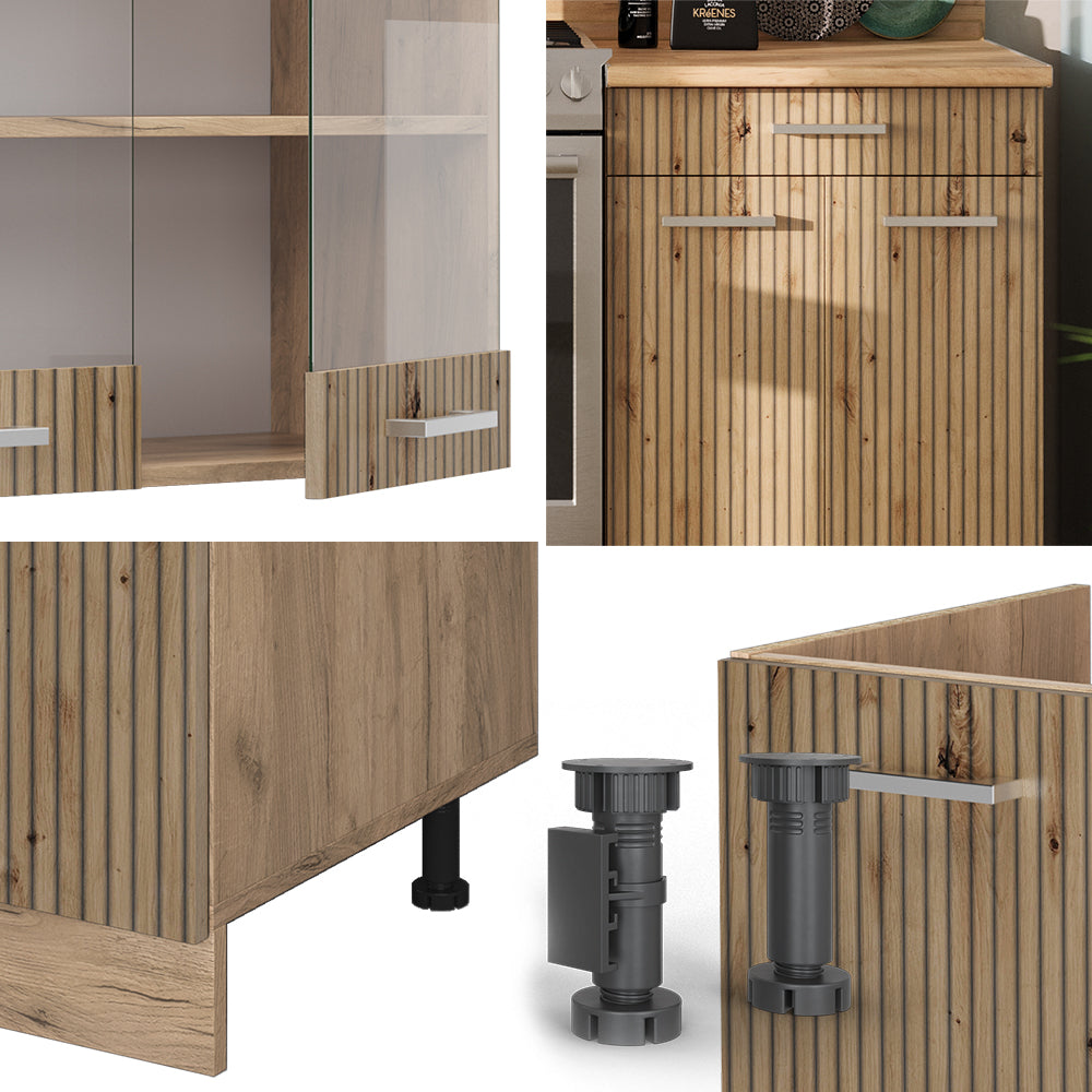 Vicco Cucina componibile Rovere artigianale/rovere Goldkraft 200 cm , PL Rovere