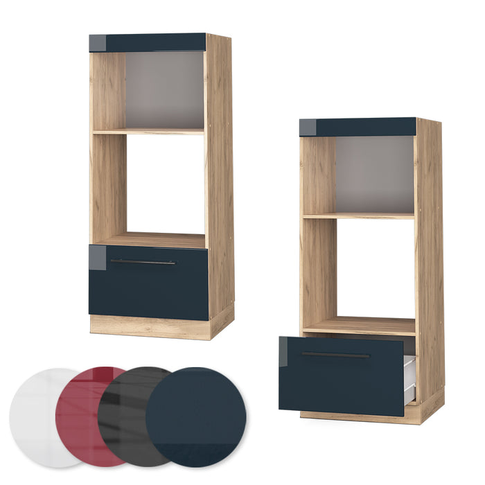 Vicco Set mobili bagno Blu scuro lucido 60 cm aperto