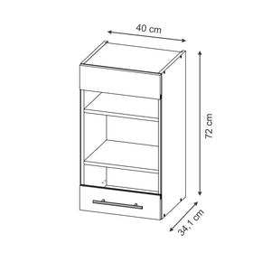 Vicco Armadi da cucina  Blu scuro lucido 40 cm